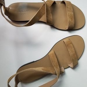 Everlane Modern Wrap Flat Sandal Sand Suede 9.5